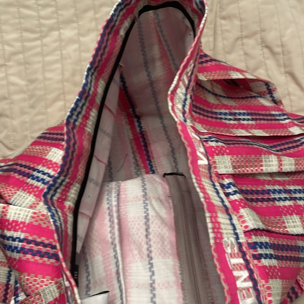 Vetements Pink Plaid Pleated Mini Skirt with Blue & White Accents - Picture 10 of 12